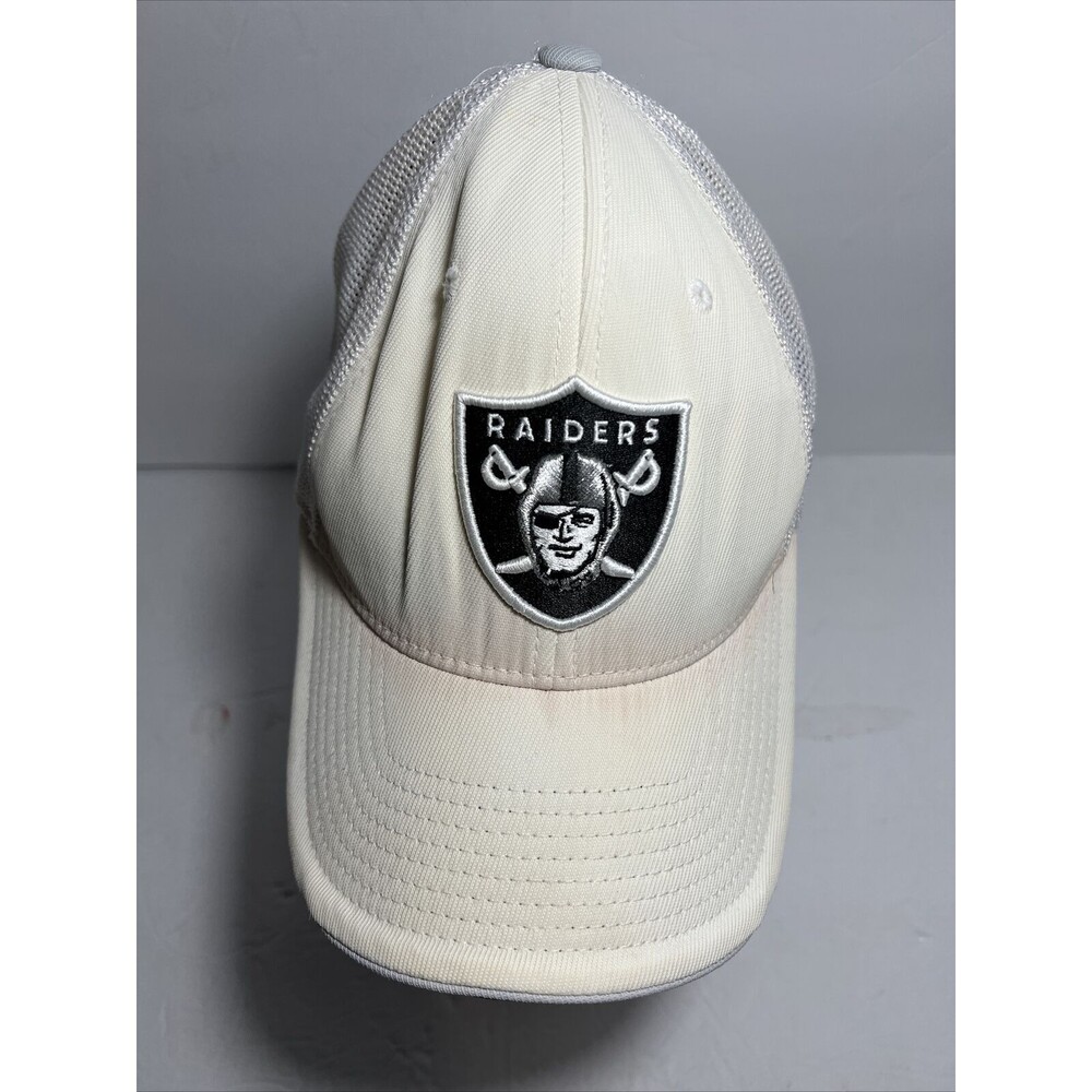 VTG Las Vegas Raiders Reebok Cap Hat Adult White One Size NFL Football